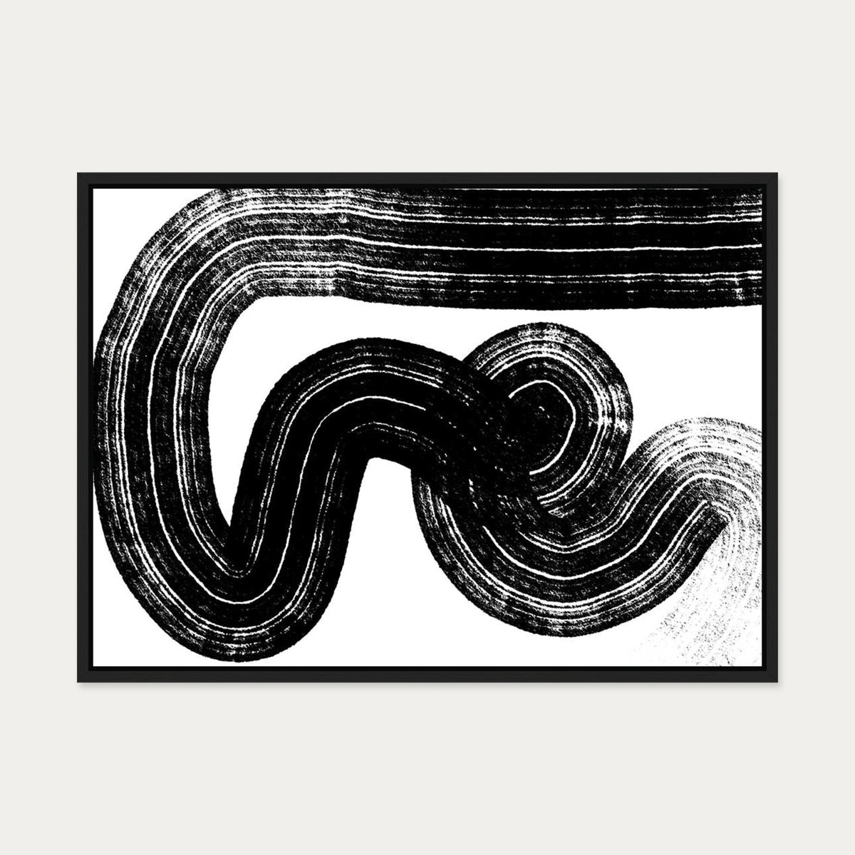 Swerve Line Canvas Art — 50 x 70 cm — Black Frame