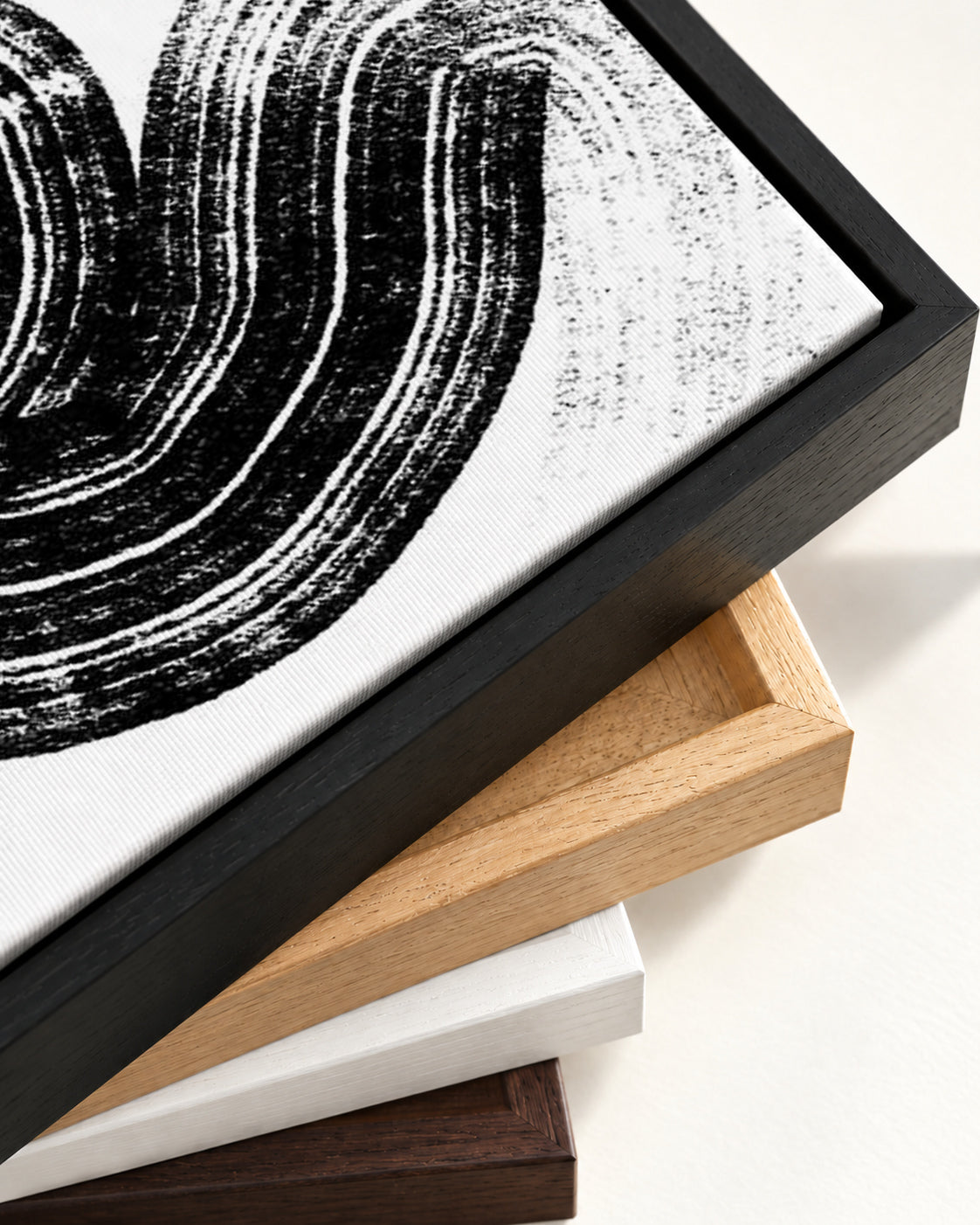 Swerve Line Canvas Art — framed canvas corner and wrapped canvas detail