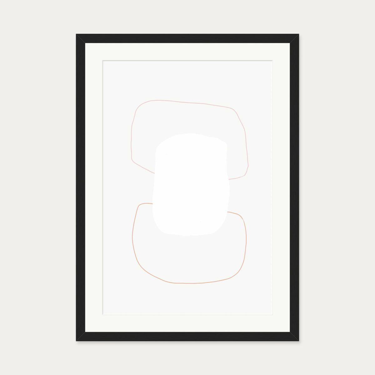 Symmetry In Grey Art Print — 50 x 70 cm — Black Frame
