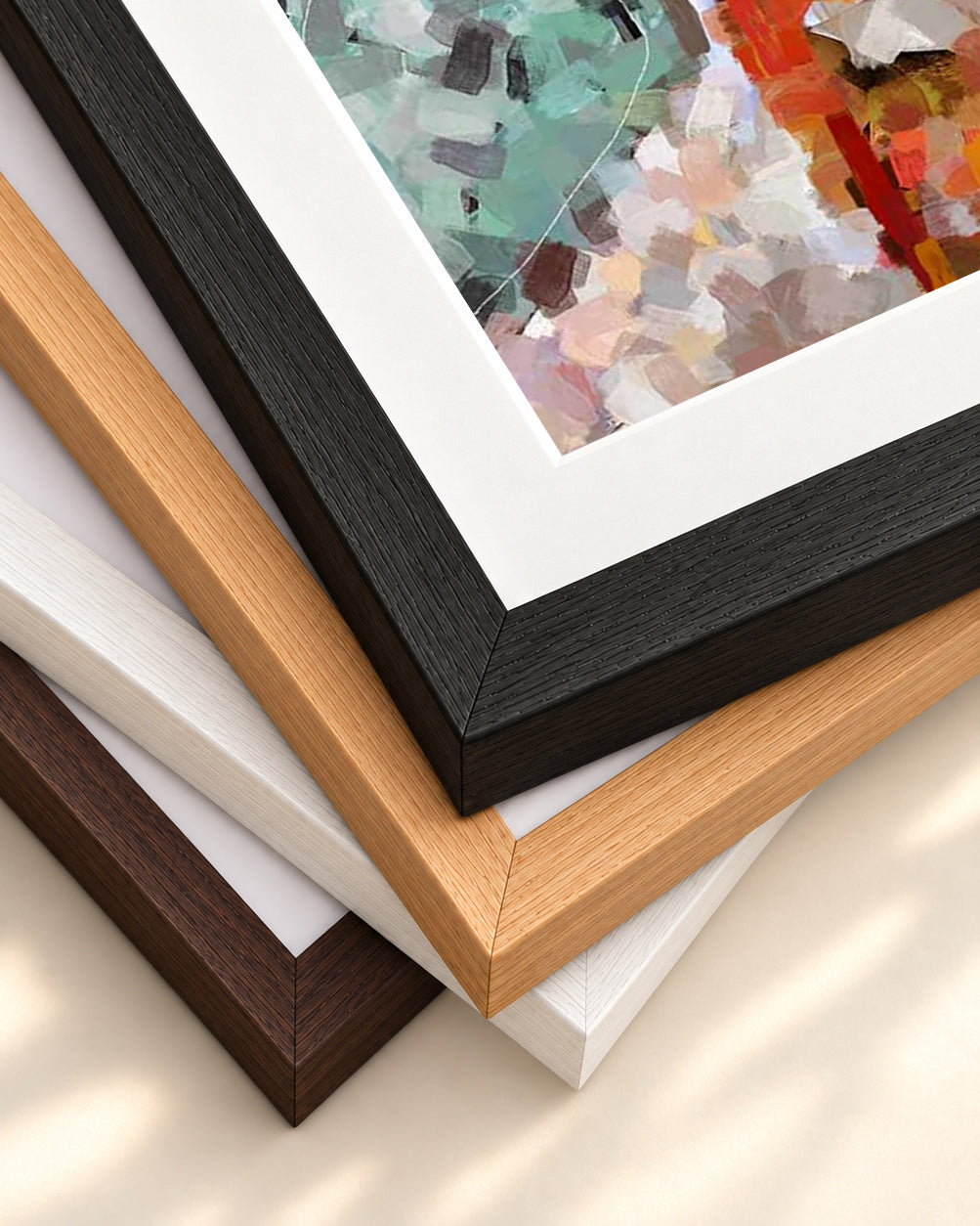 Table For Two Art Print — framed print corner with 5 cm mount and bevel