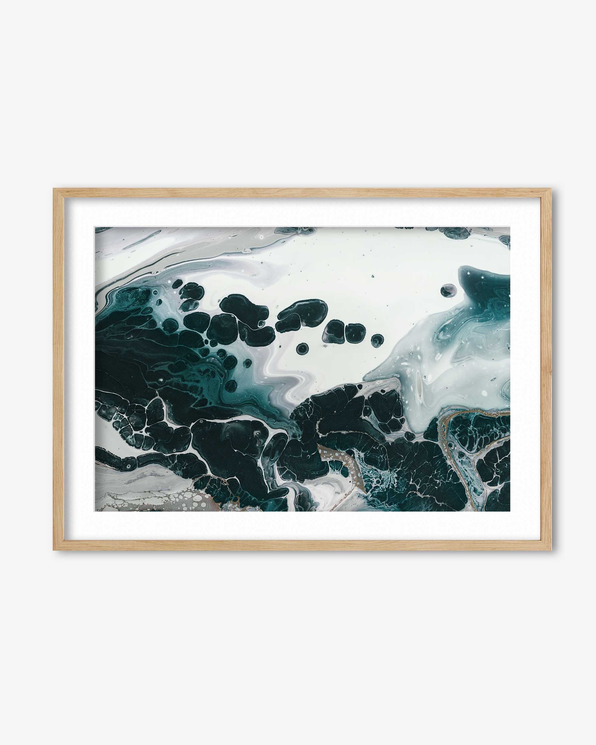 Teal Abstract Marble II Wall Art Print