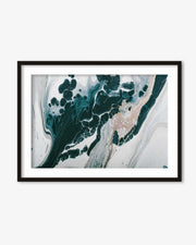 Teal Abstract Marble Wall Art Print