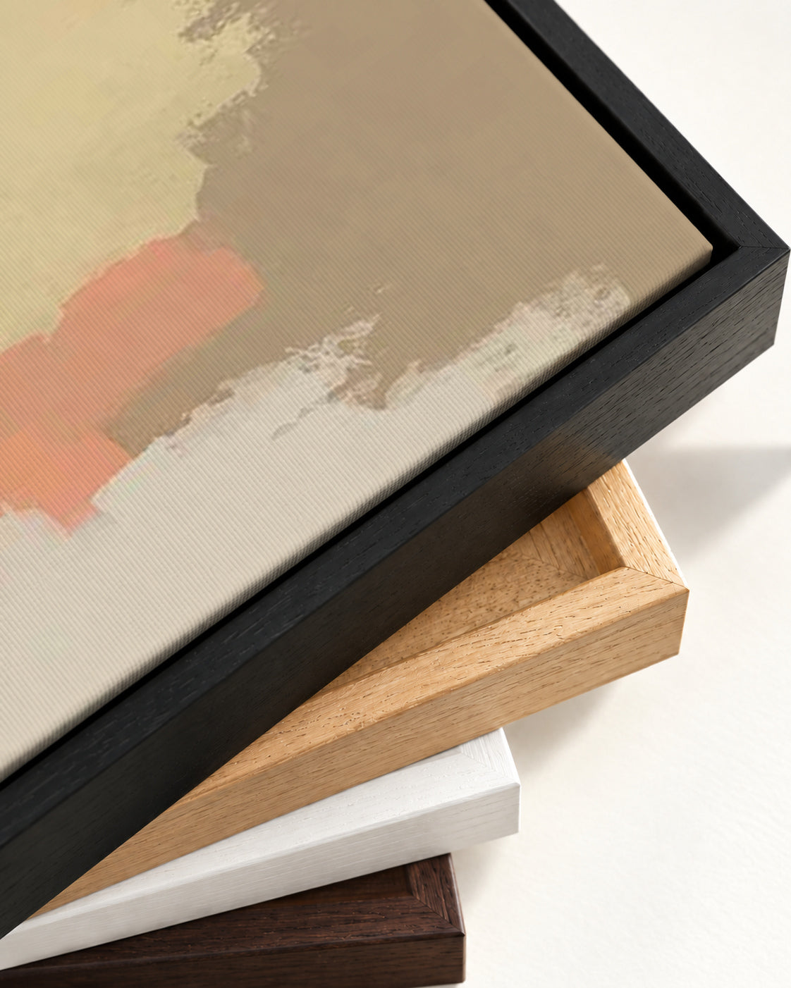 Teal Seas Canvas Art — framed canvas corner and wrapped canvas detail