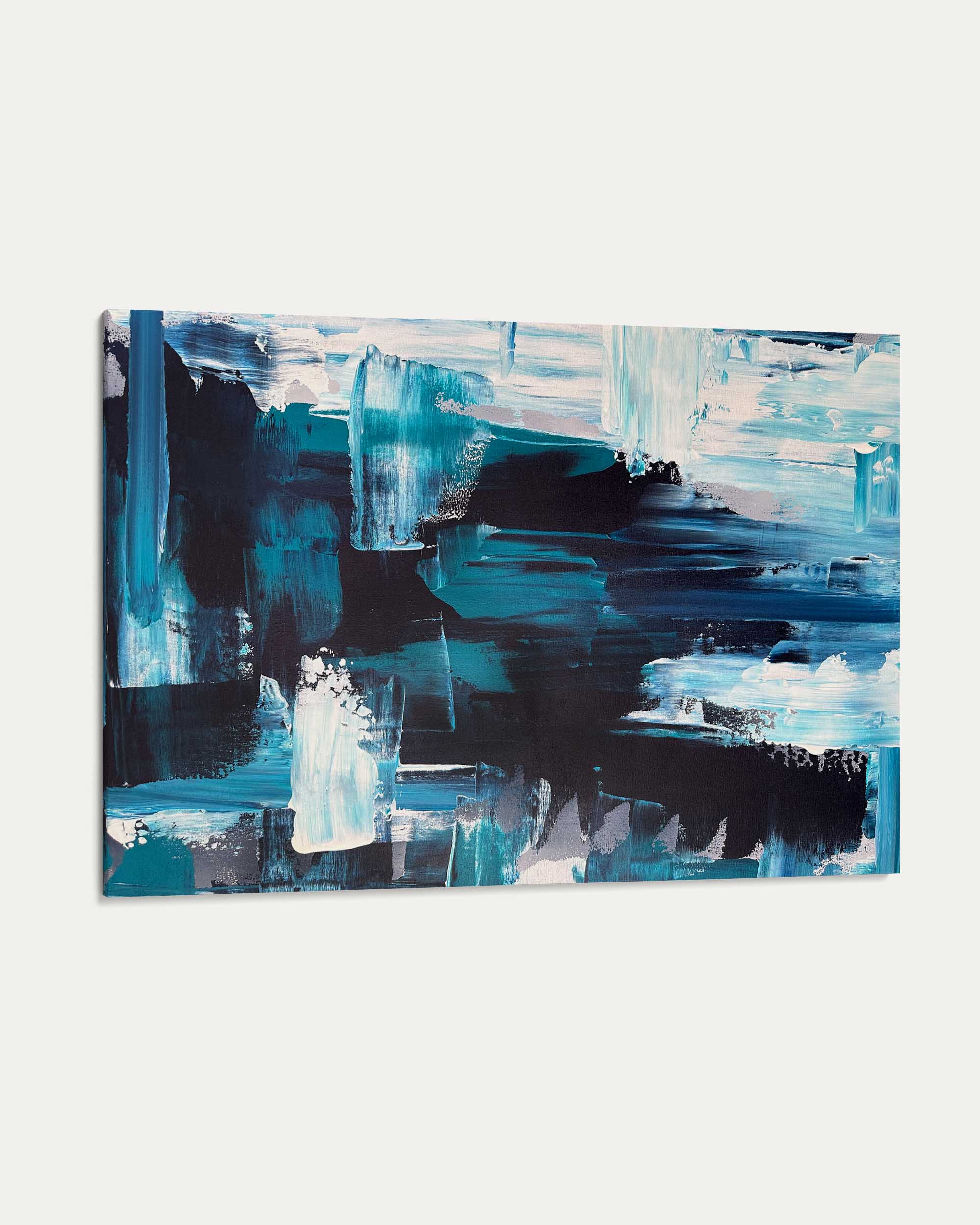 Teal Brushstrokes Canvas Art