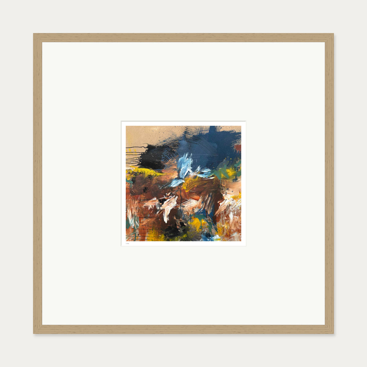 Terrain III Limited Edition Print — 70 x 70 cm — Oak Frame