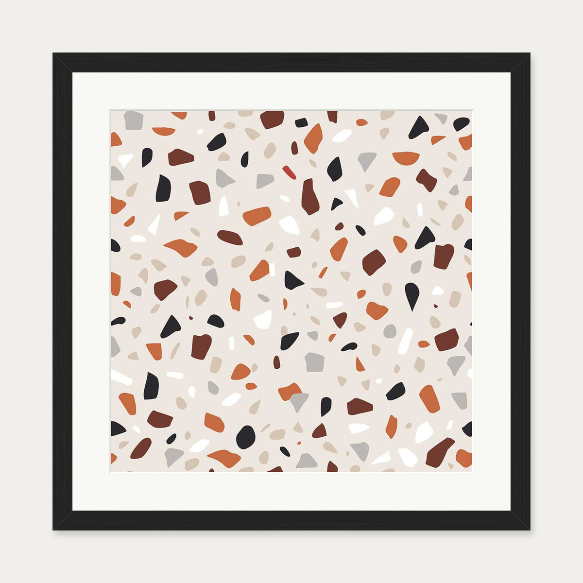Terrazzo Square Art Print — 50 x 50 cm — Black Frame