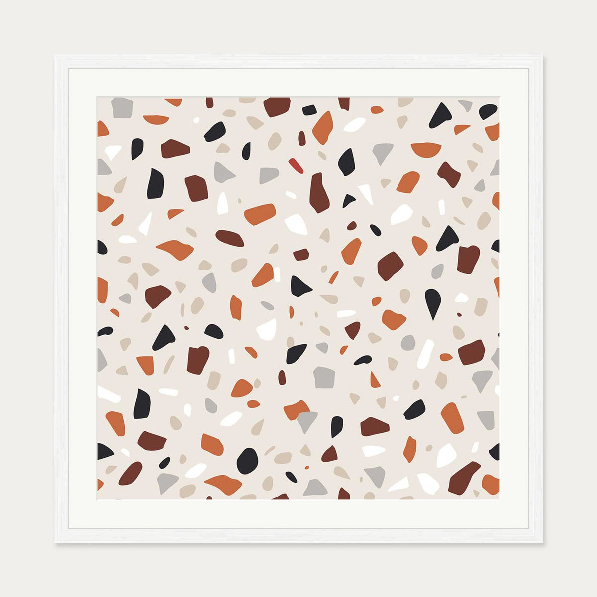 Terrazzo Square Art Print — 70 x 70 cm — White Frame