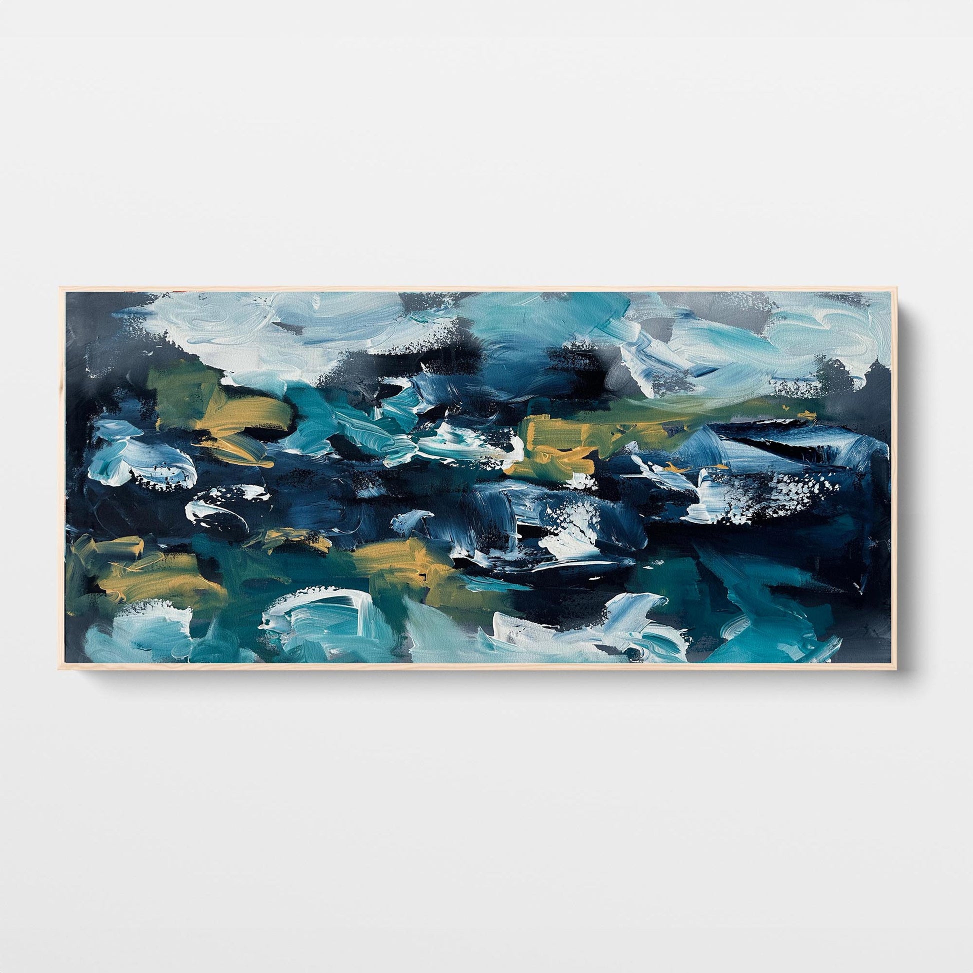 Misty River Bank - Original Painting-Abstract House