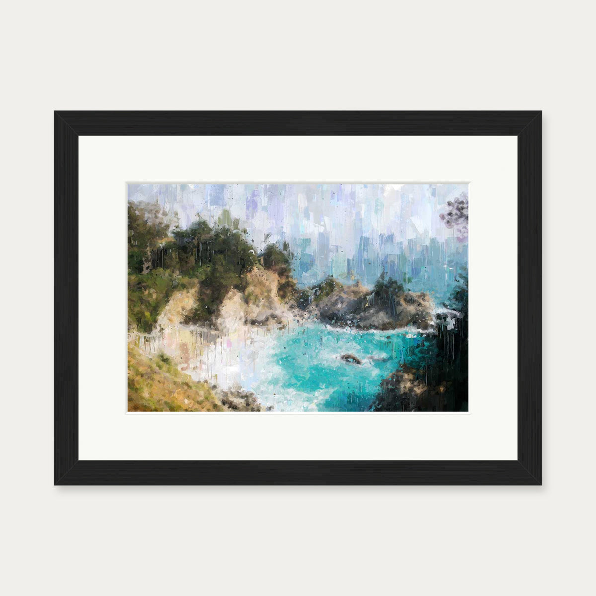 The Beach Art Print — 30 x 40 cm — Black Frame
