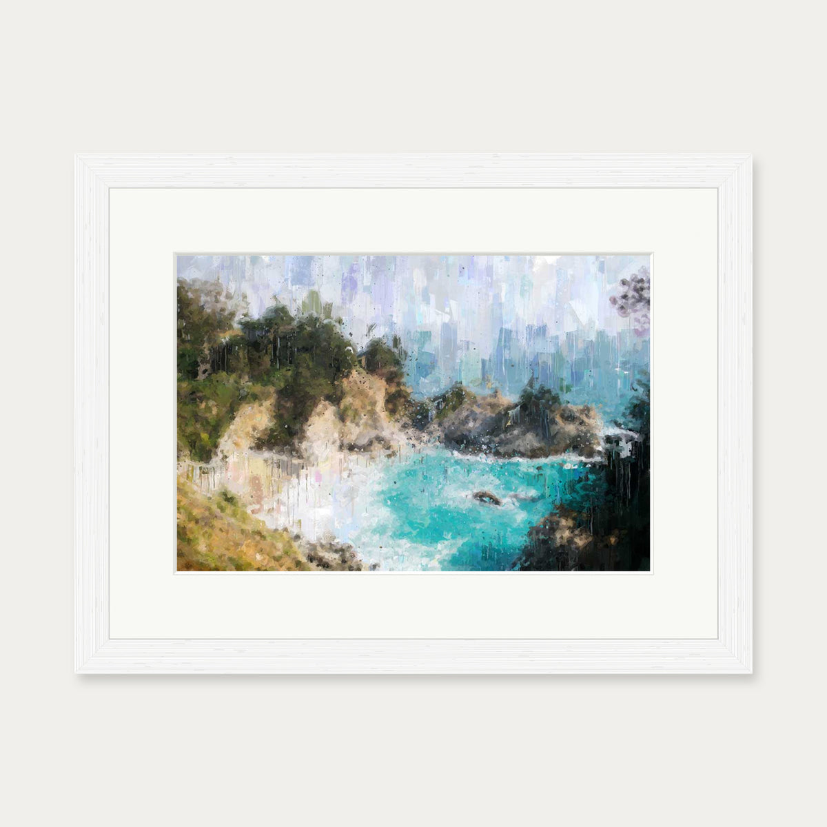 The Beach Art Print — 30 x 40 cm — White Frame