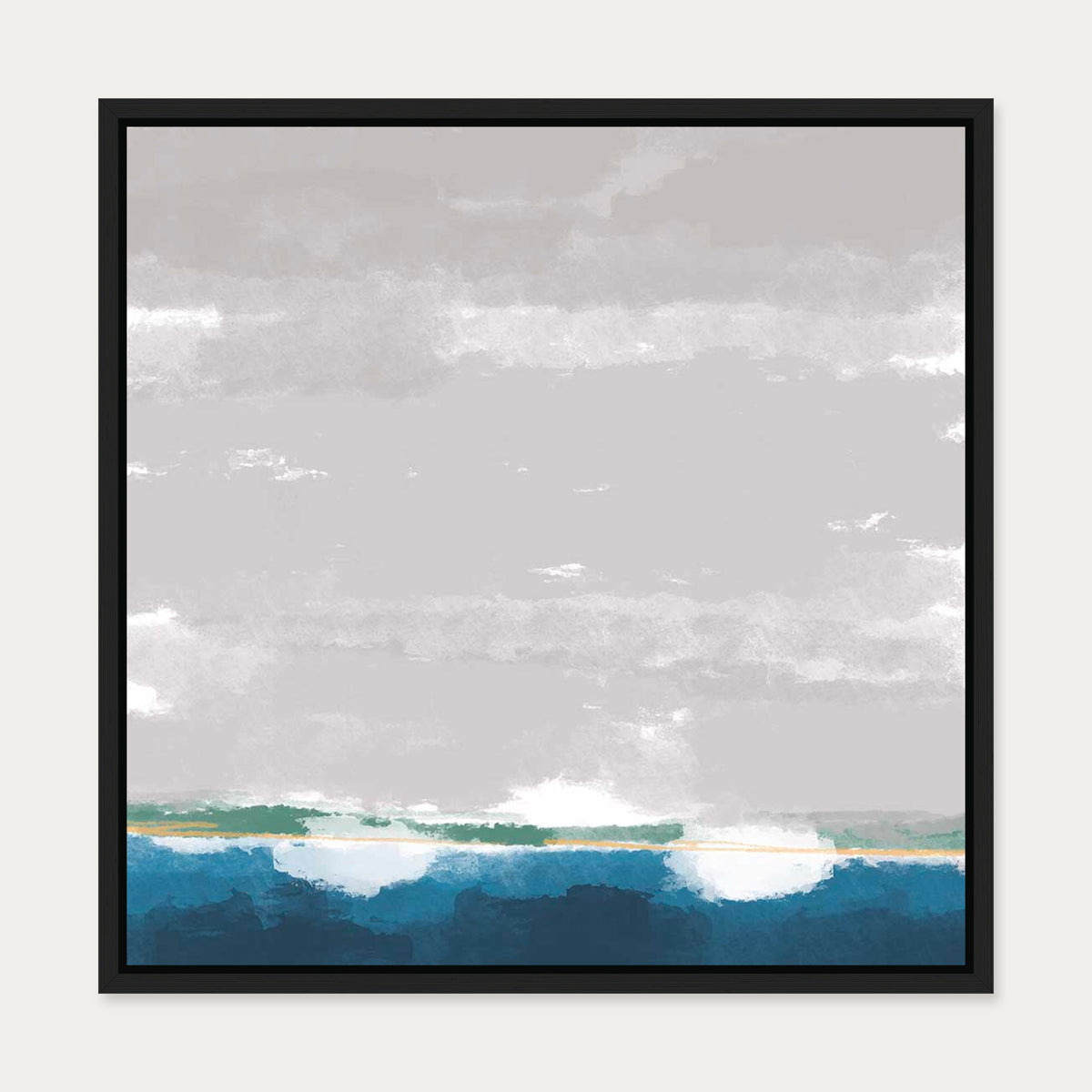 The Boat Yard Canvas Art — 50 x 50 cm — Black Frame