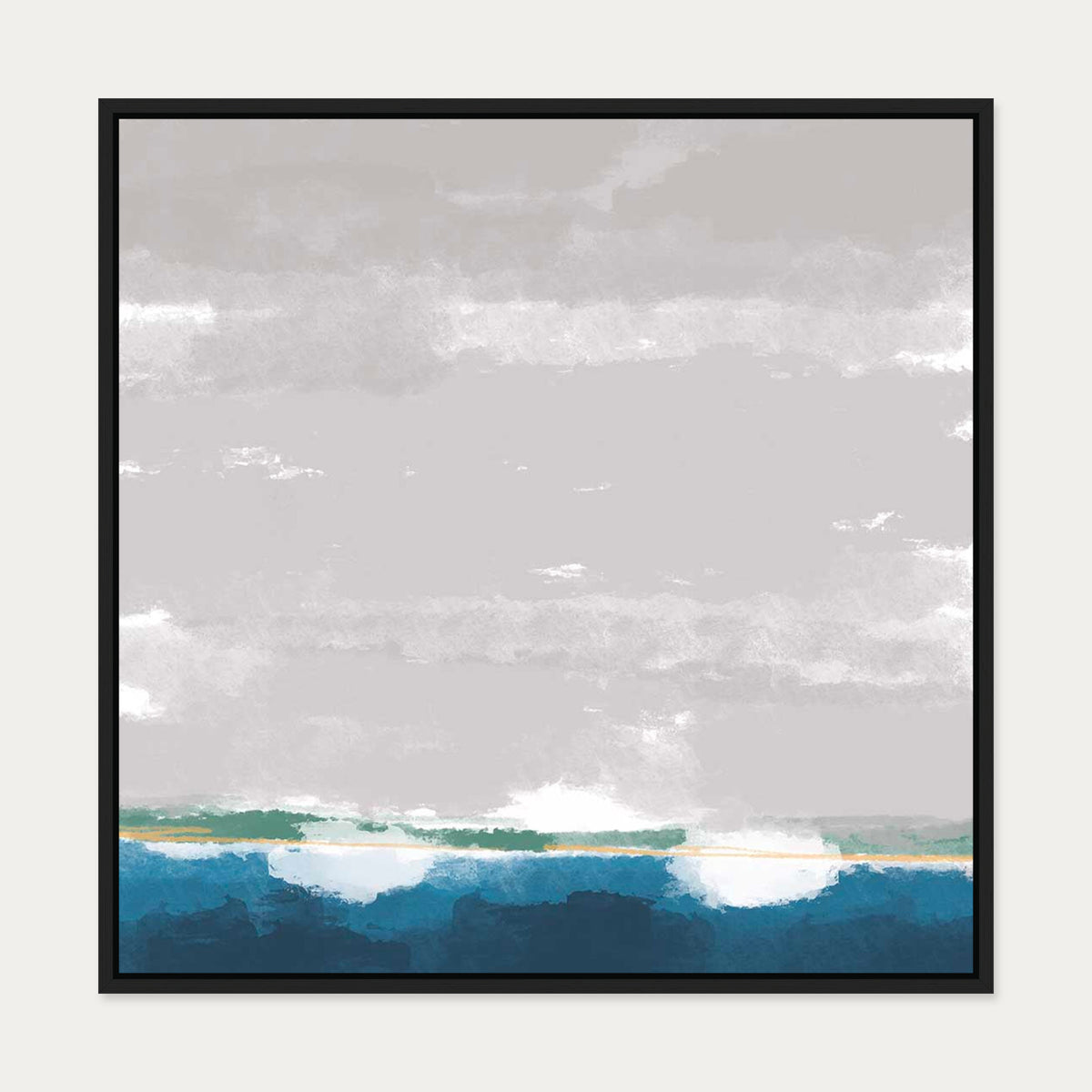 The Boat Yard Canvas Art — 70 x 70 cm — Black Frame