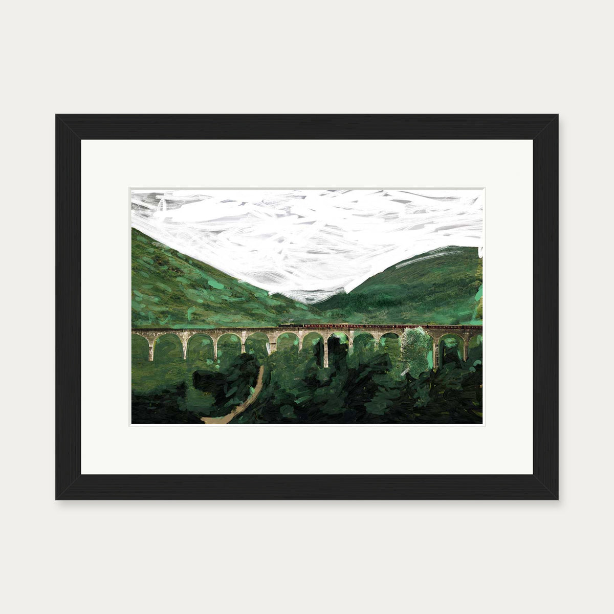 The Bridge Art Print — 30 x 40 cm — Black Frame