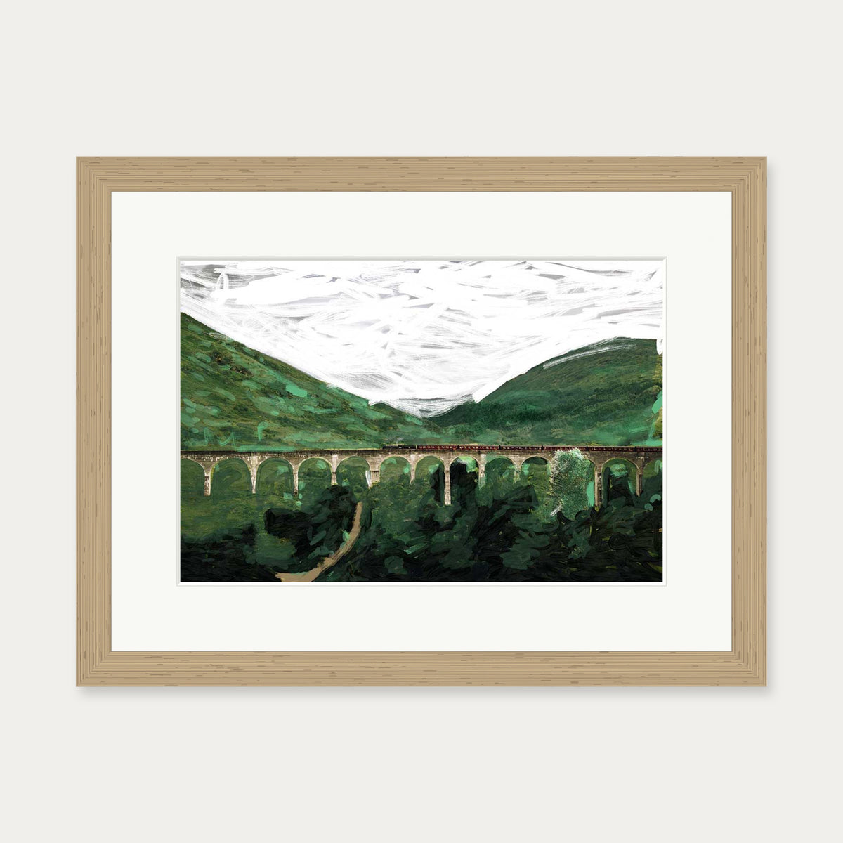 The Bridge Art Print — 30 x 40 cm — Oak Frame