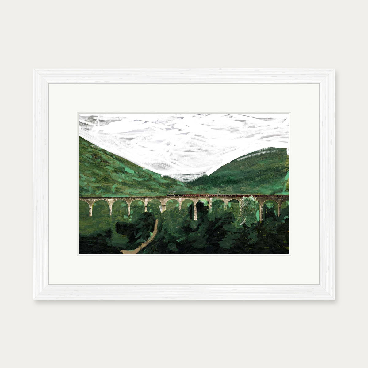The Bridge Art Print — 30 x 40 cm — White Frame