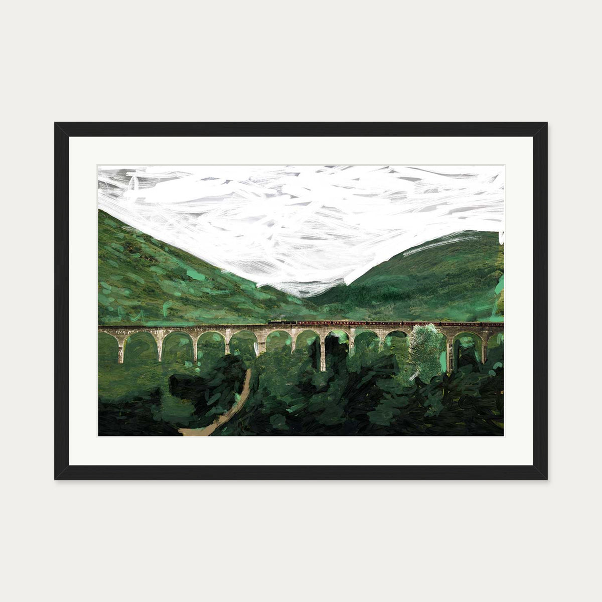 The Bridge Art Print — 50 x 70 cm — Black Frame
