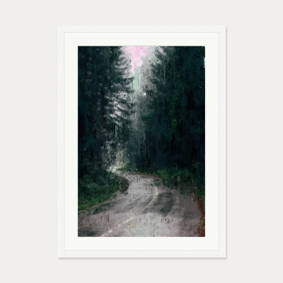 The Forest Art Print — 50 x 70 cm — White Frame