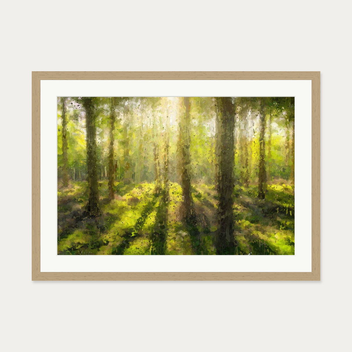 The Forest Trees Art Print — 50 x 70 cm — Oak Frame