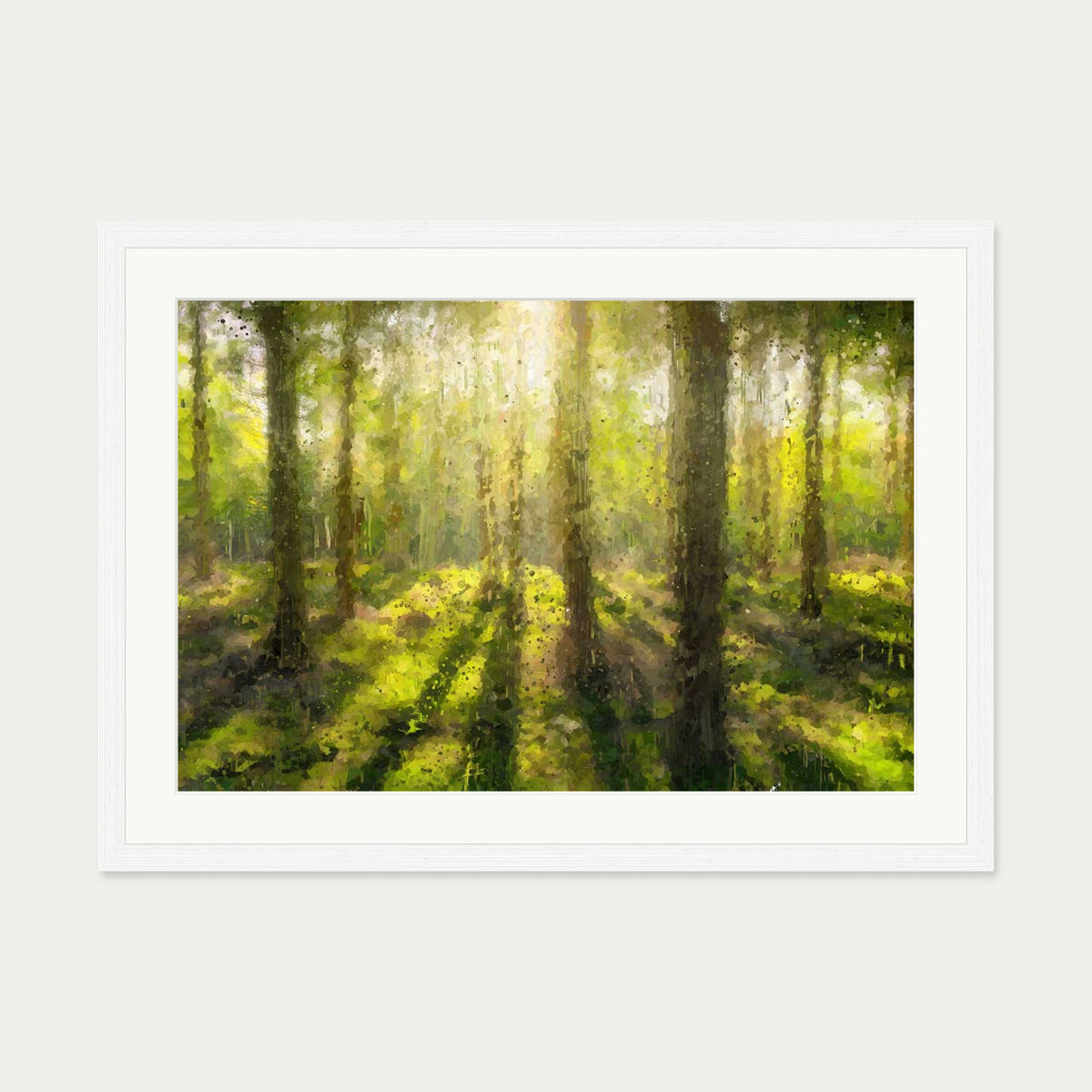 The Forest Trees Art Print — 50 x 70 cm — White Frame