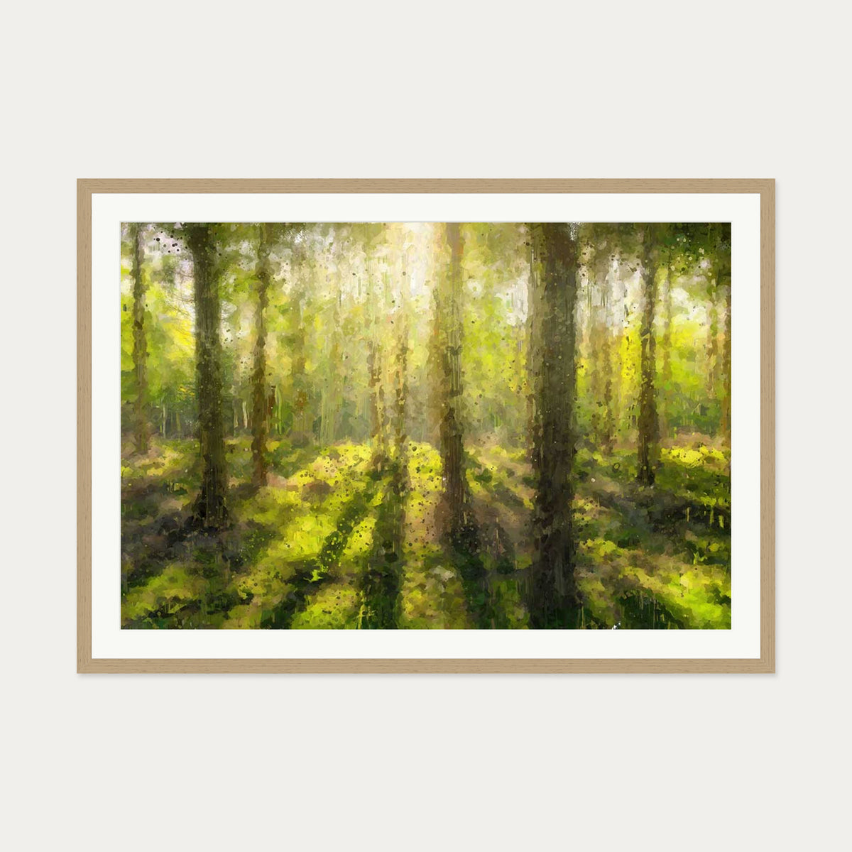 The Forest Trees Art Print — 70 x 100 cm — Oak Frame