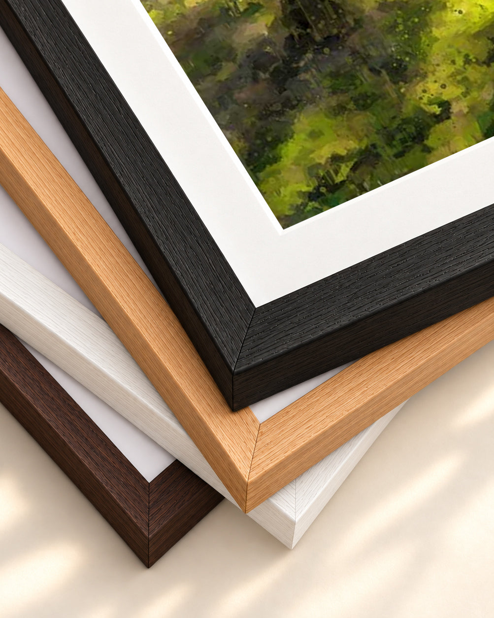 The Forest Trees Art Print — framed print corner with 5 cm mount and bevel