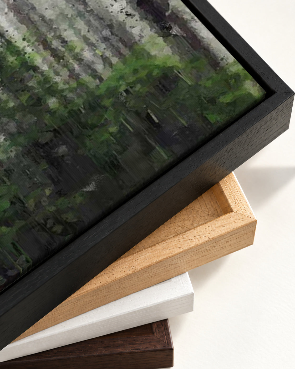 The Forest Trees Canvas Art — framed canvas corner and wrapped canvas detail