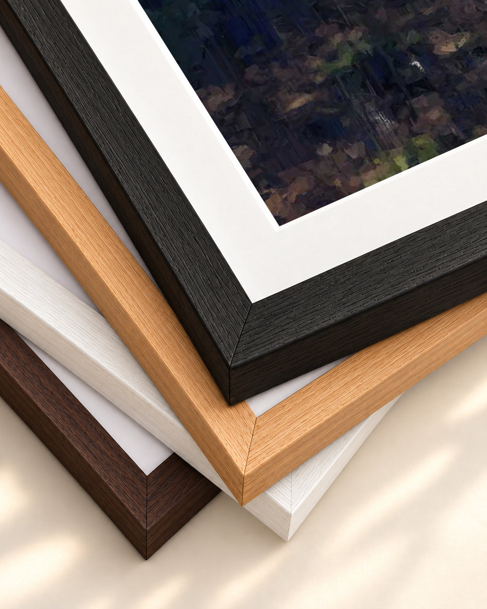 The Green Forest Landscape Art Print — framed print corner with 5 cm mount and bevel