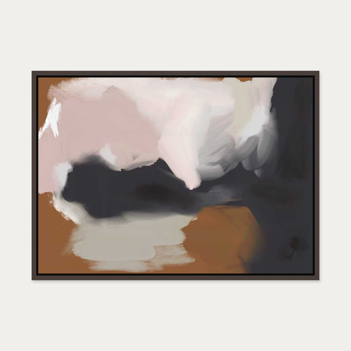 The Island Canvas Art — 50 x 70 cm — Brown Frame