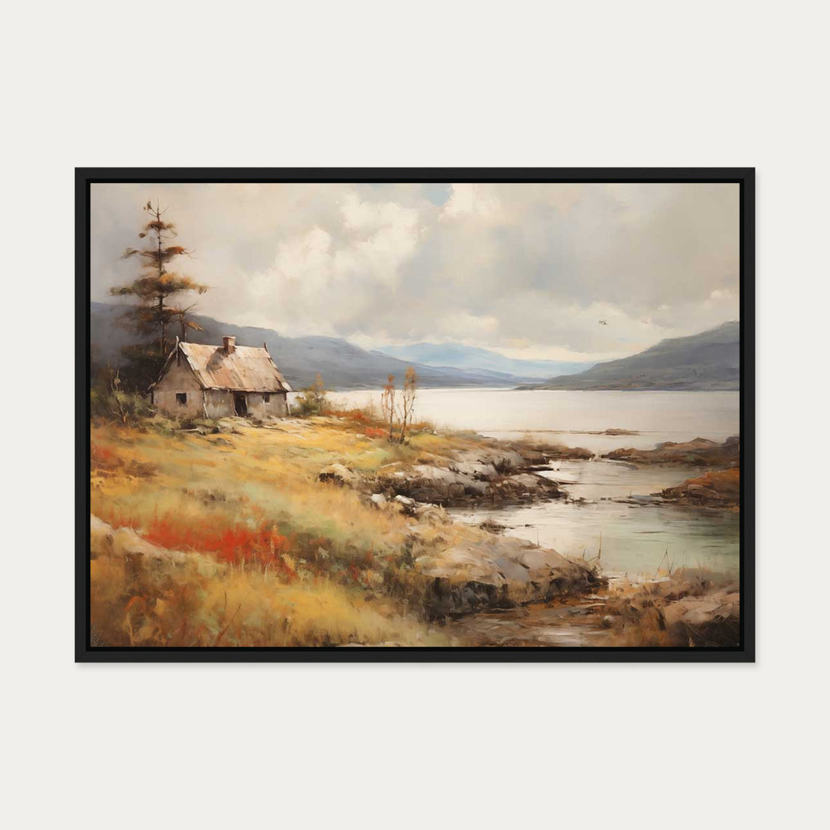 The Lake House Canvas Art — 50 x 70 cm — Black Frame