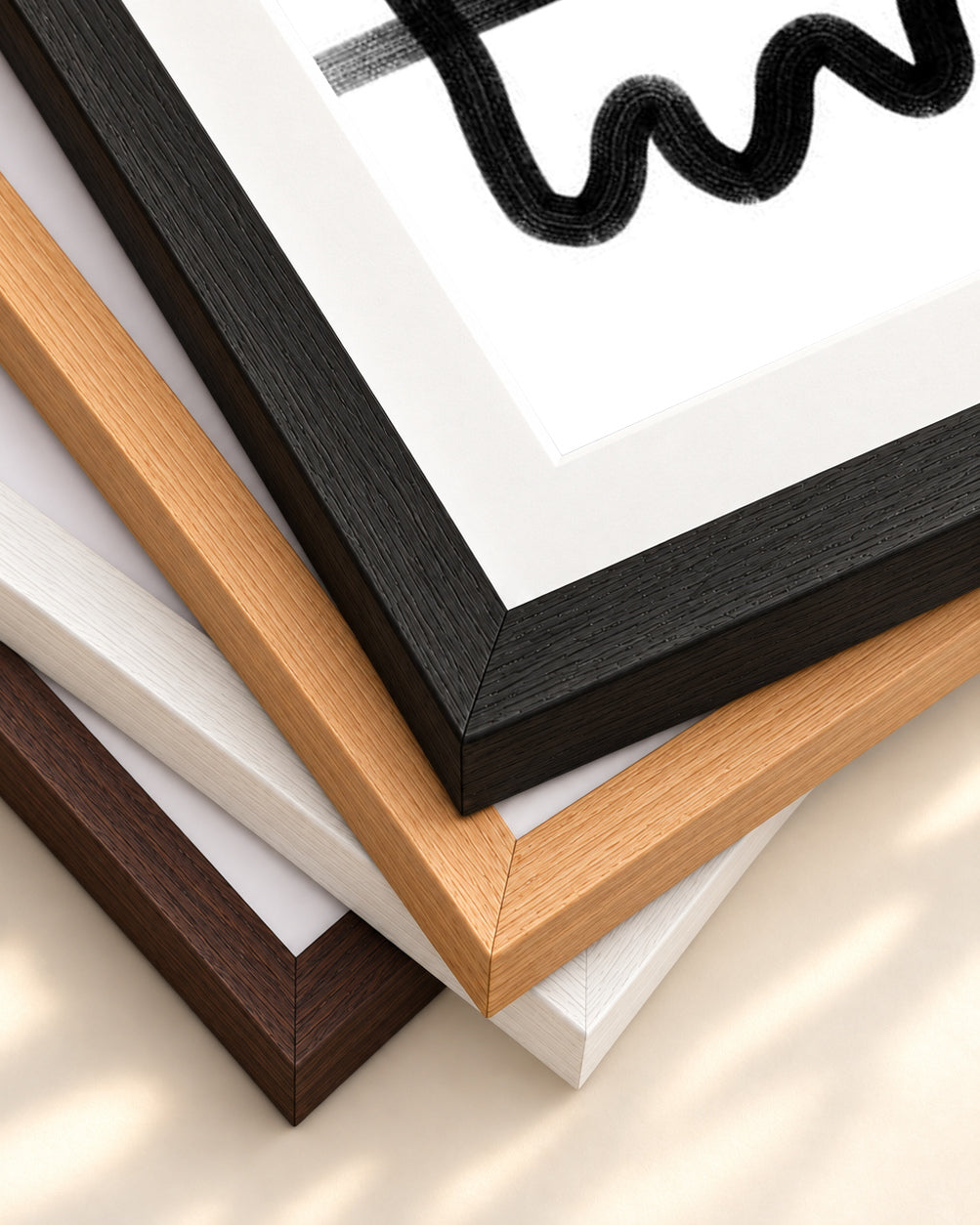 The Maze Abstract Art Print — framed print corner with 5 cm mount and bevel