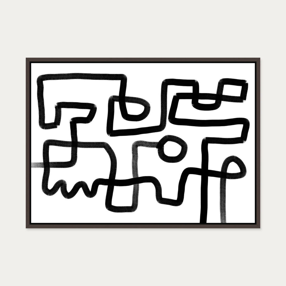 The Maze Canvas Art — 50 x 70 cm — Brown Frame