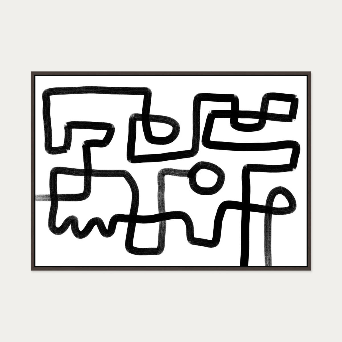 The Maze Canvas Art — 70 x 100 cm — Brown Frame
