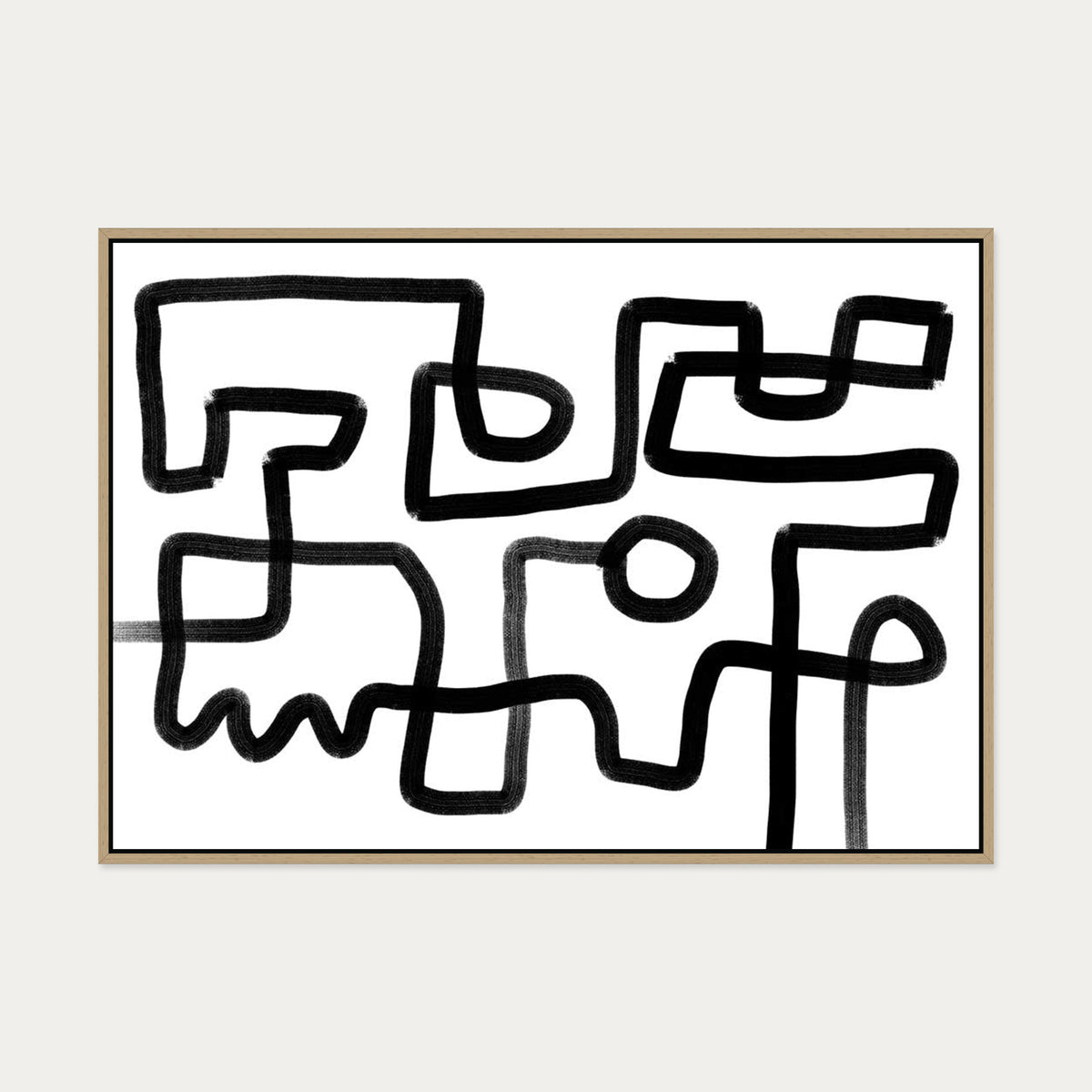 The Maze Canvas Art — 70 x 100 cm — Oak Frame