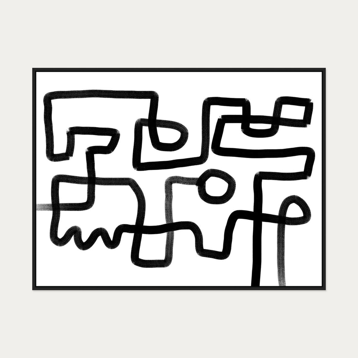 The Maze Canvas Art — 90 x 120 cm — Black Frame