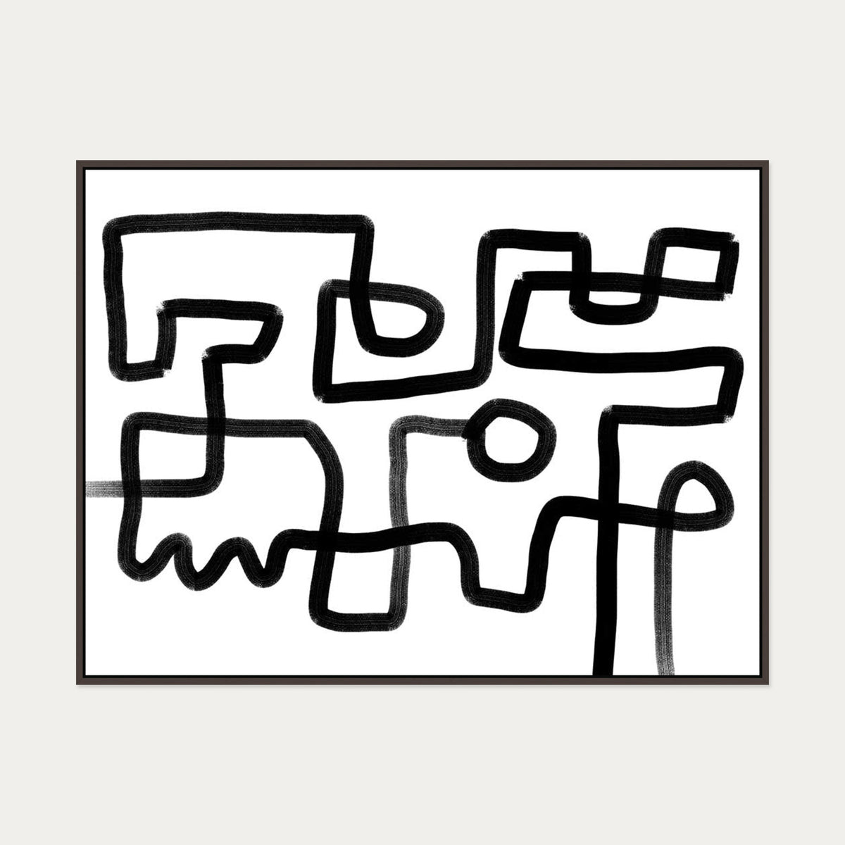 The Maze Canvas Art — 90 x 120 cm — Brown Frame