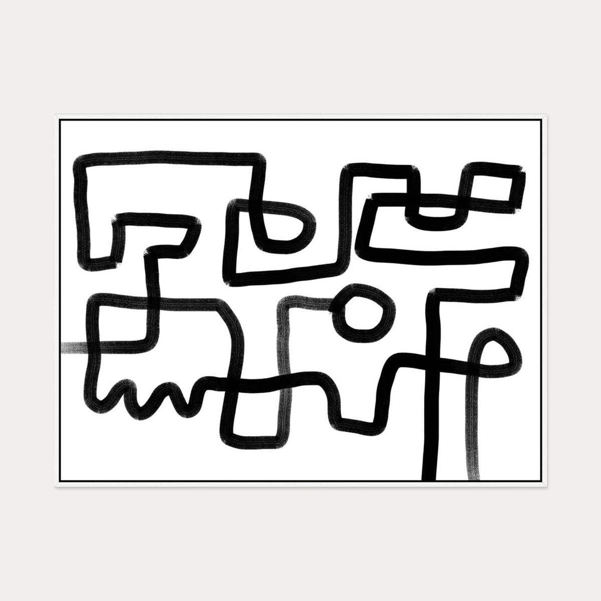 The Maze Canvas Art — 90 x 120 cm — White Frame