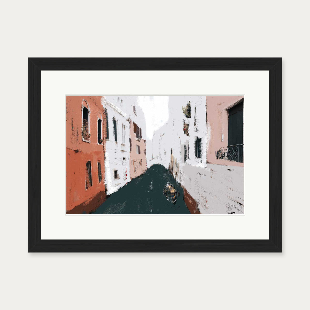 The River City Art Print — 30 x 40 cm — Black Frame
