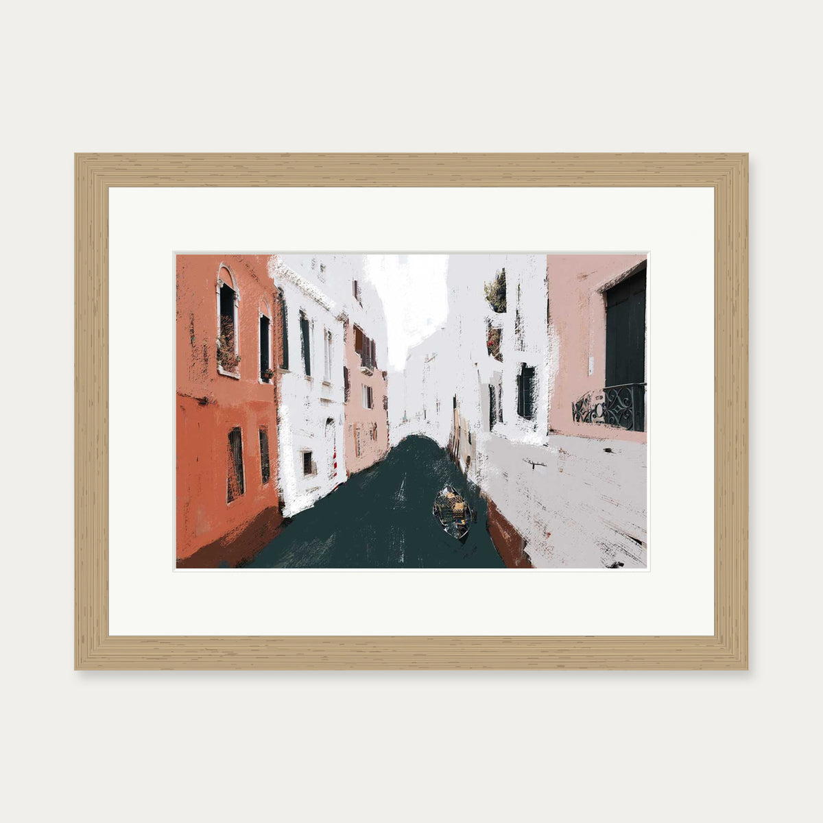 The River City Art Print — 30 x 40 cm — Oak Frame