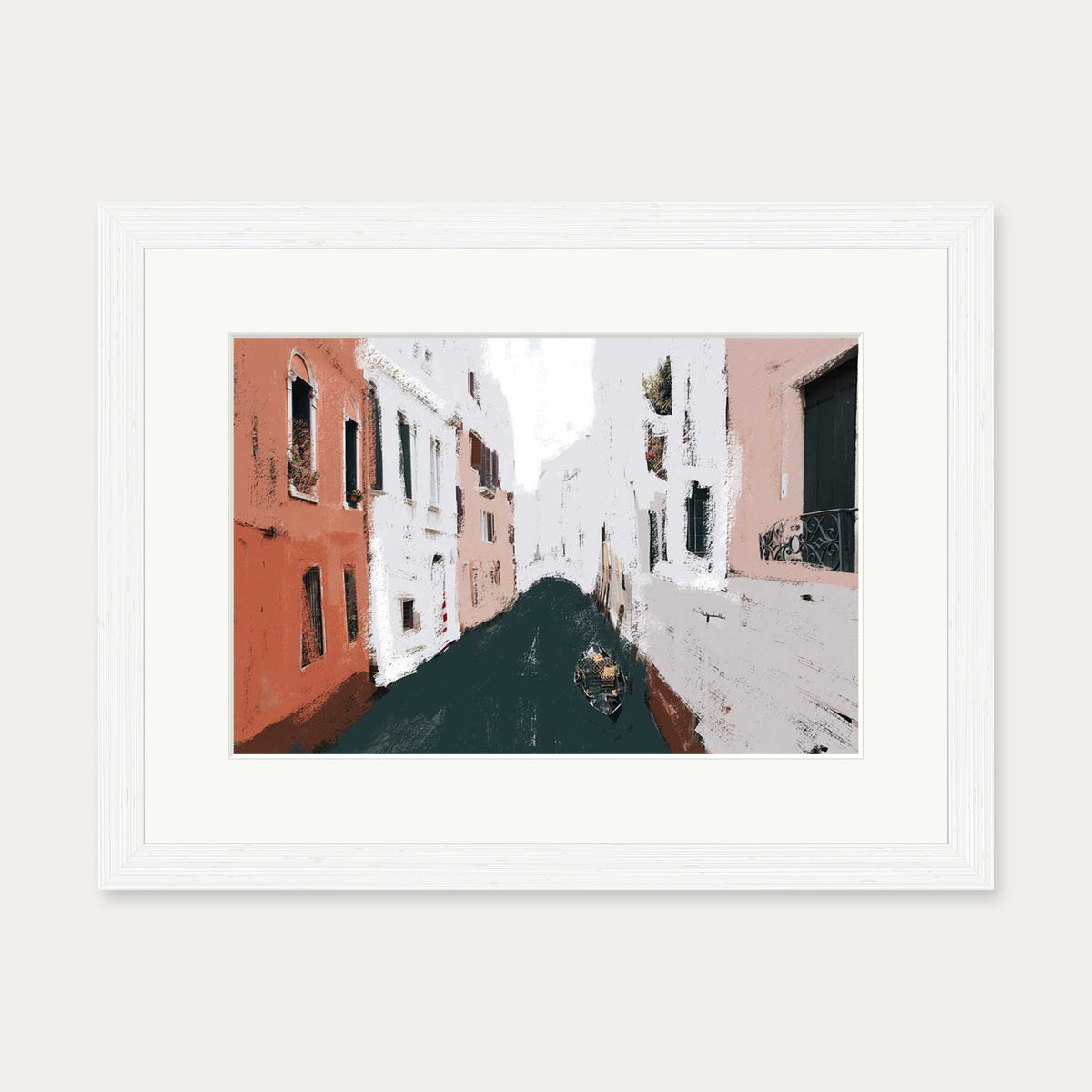 The River City Art Print — 30 x 40 cm — White Frame