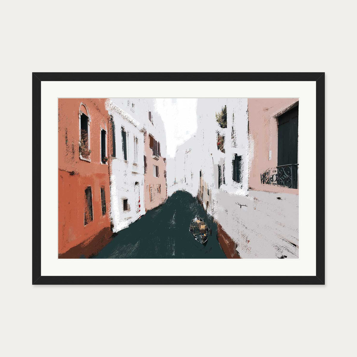 The River City Art Print — 50 x 70 cm — Black Frame