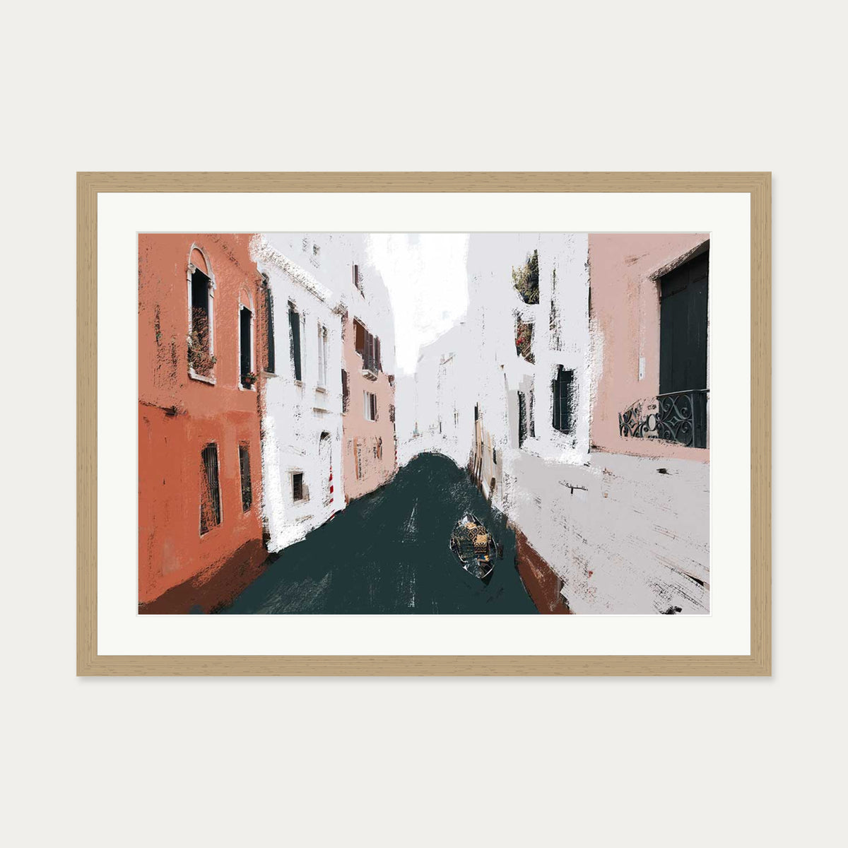 The River City Art Print — 50 x 70 cm — Oak Frame
