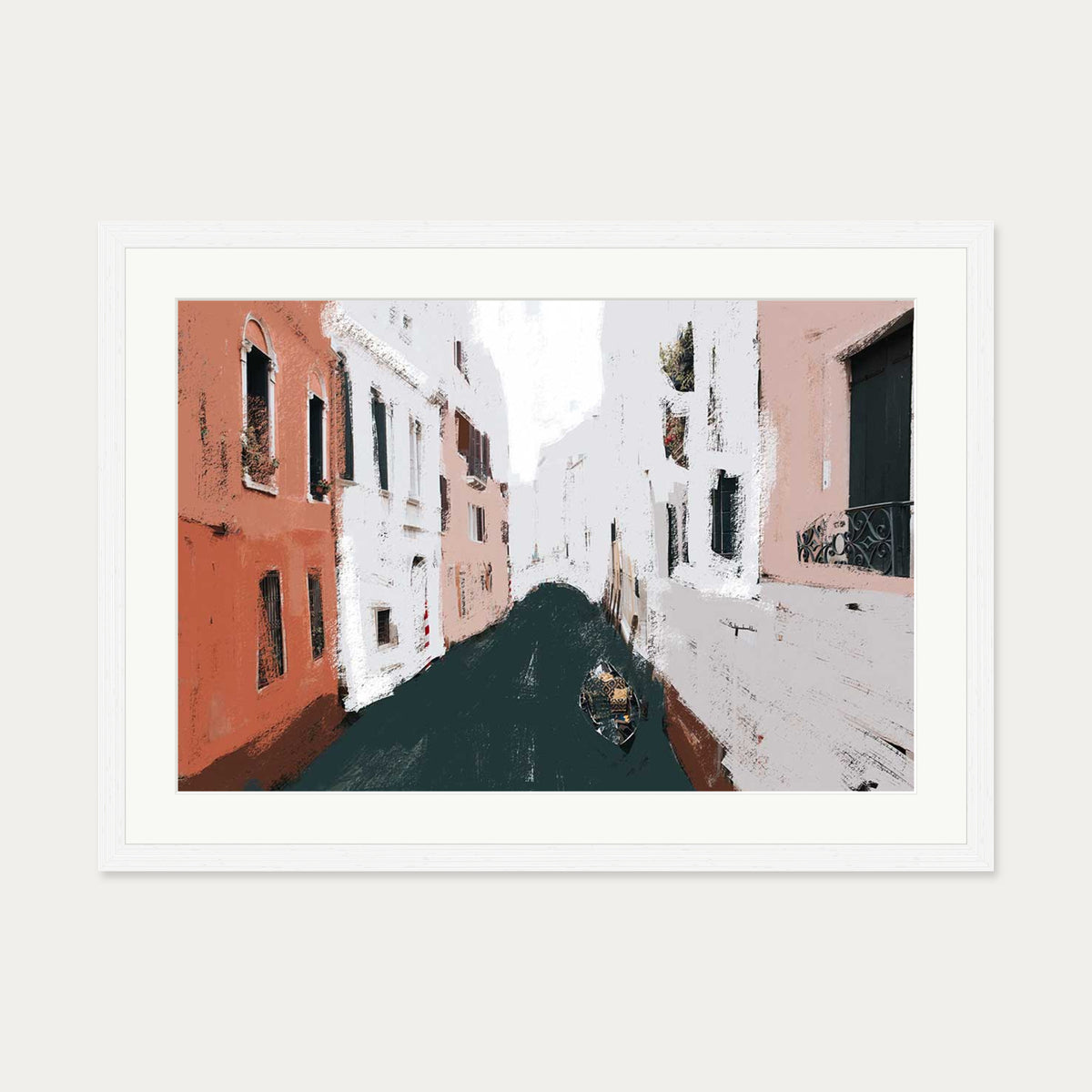 The River City Art Print — 50 x 70 cm — White Frame