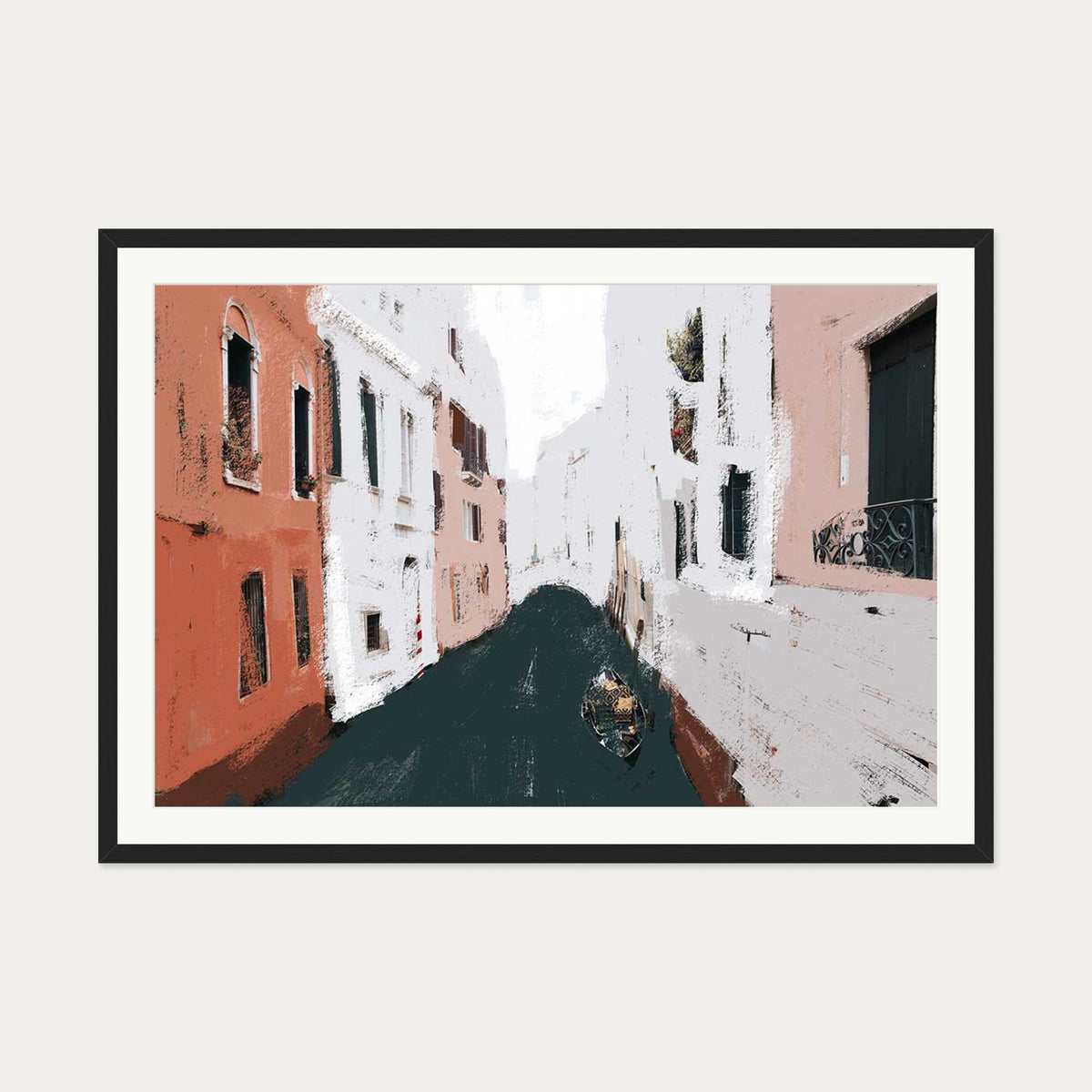 The River City Art Print — 70 x 100 cm — Black Frame