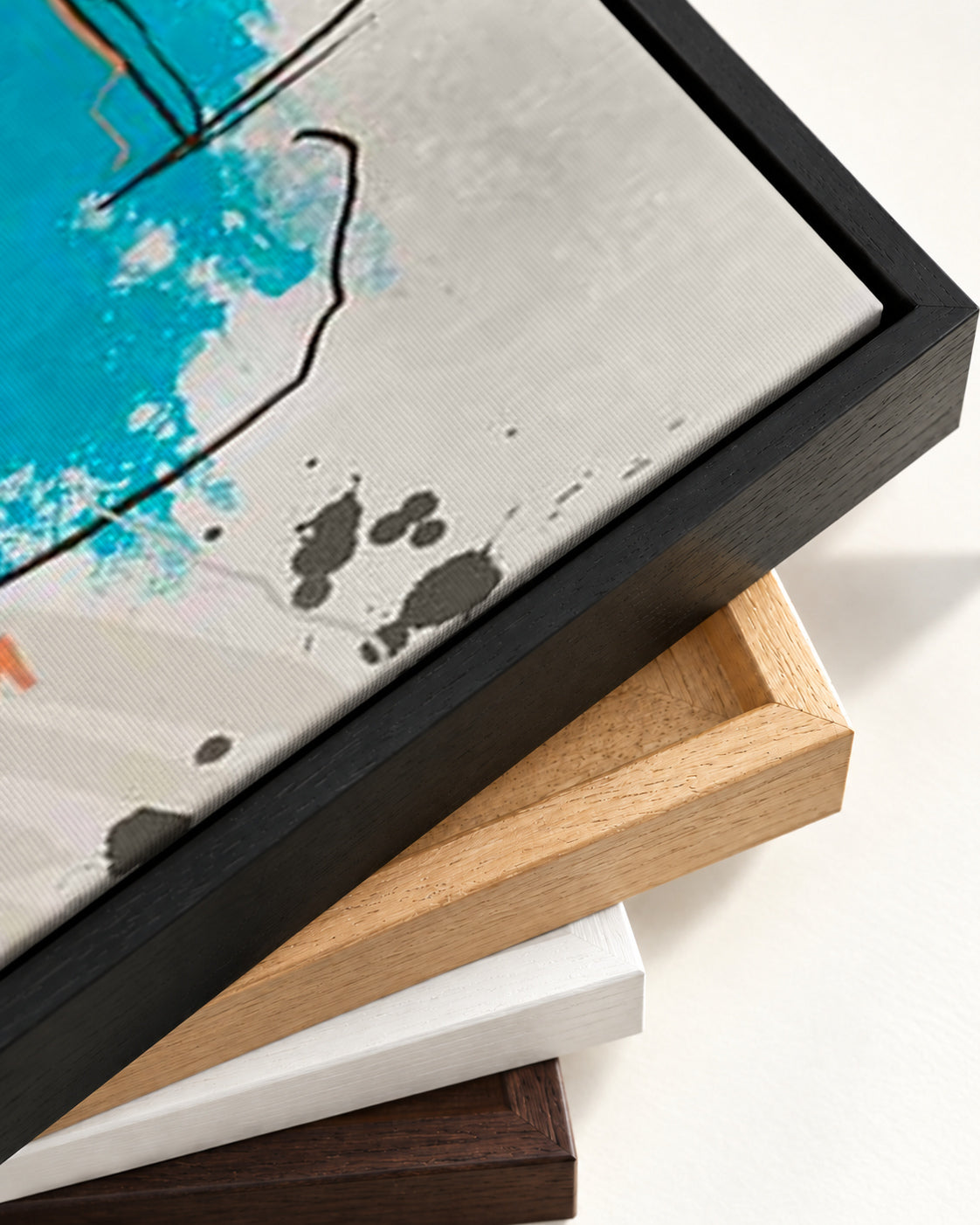 Through Time Canvas Art — framed canvas corner and wrapped canvas detail