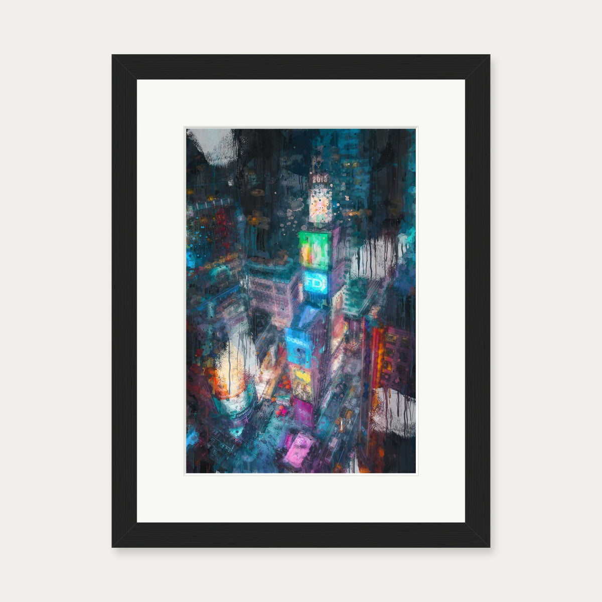 Times Square Impressionist Art Print — 30 x 40 cm — Black Frame