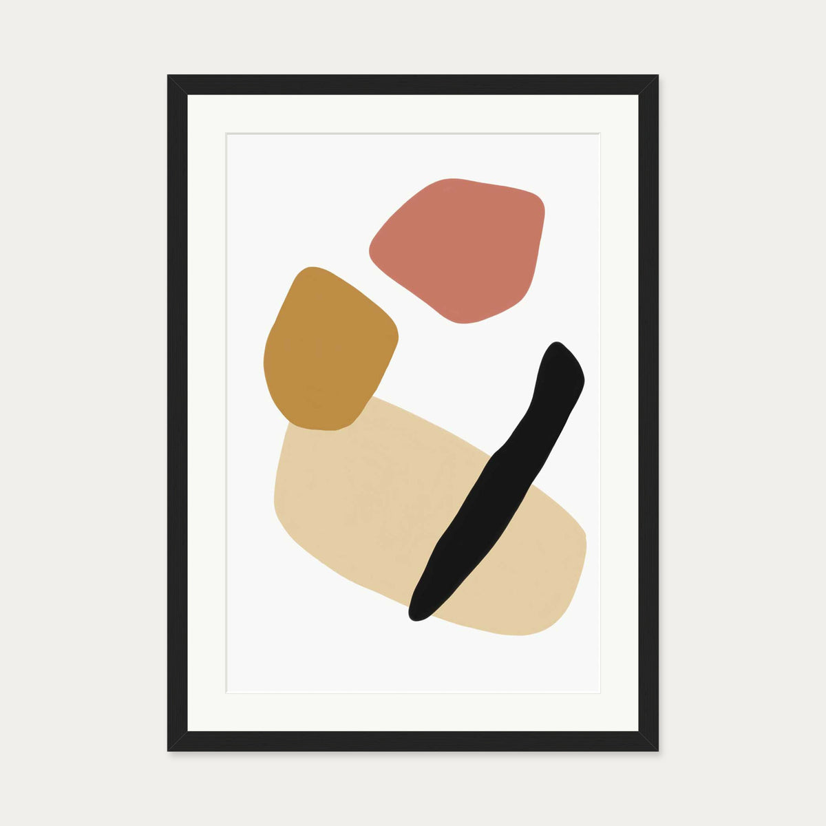 Tribal Design Art Print — 50 x 70 cm — Black Frame