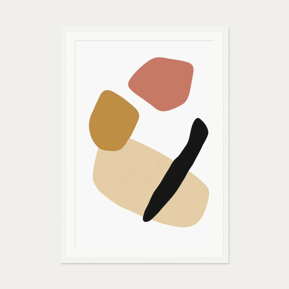 Tribal Design Art Print — 70 x 100 cm — White Frame