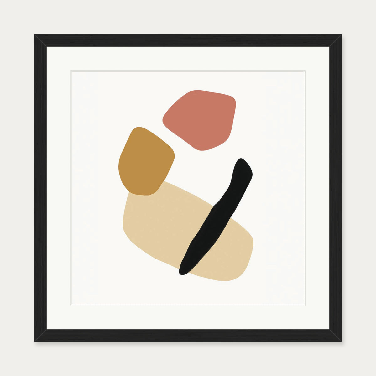 Tribal Shapes Art Print — 50 x 50 cm — Black Frame