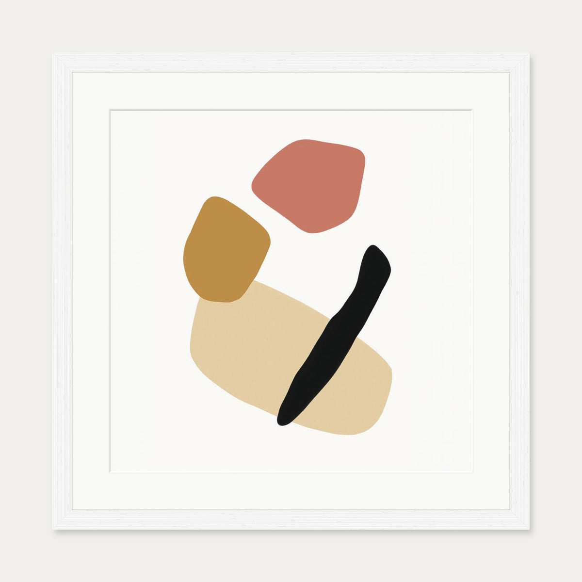 Tribal Shapes Art Print — 50 x 50 cm — White Frame