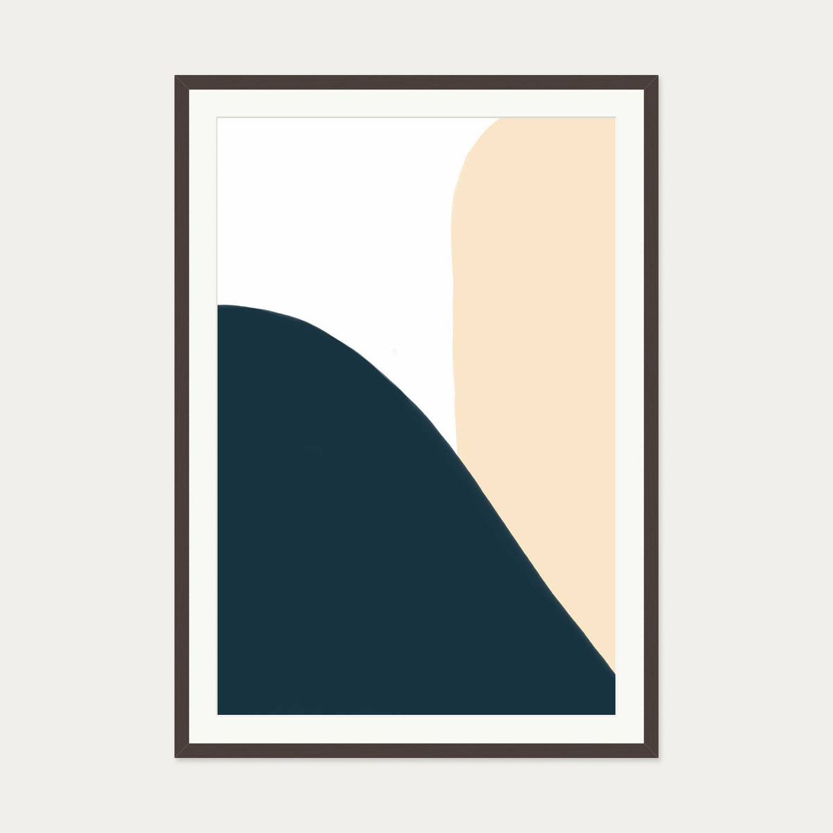 Trio Of Colours Art Print — 70 x 100 cm — Brown Frame